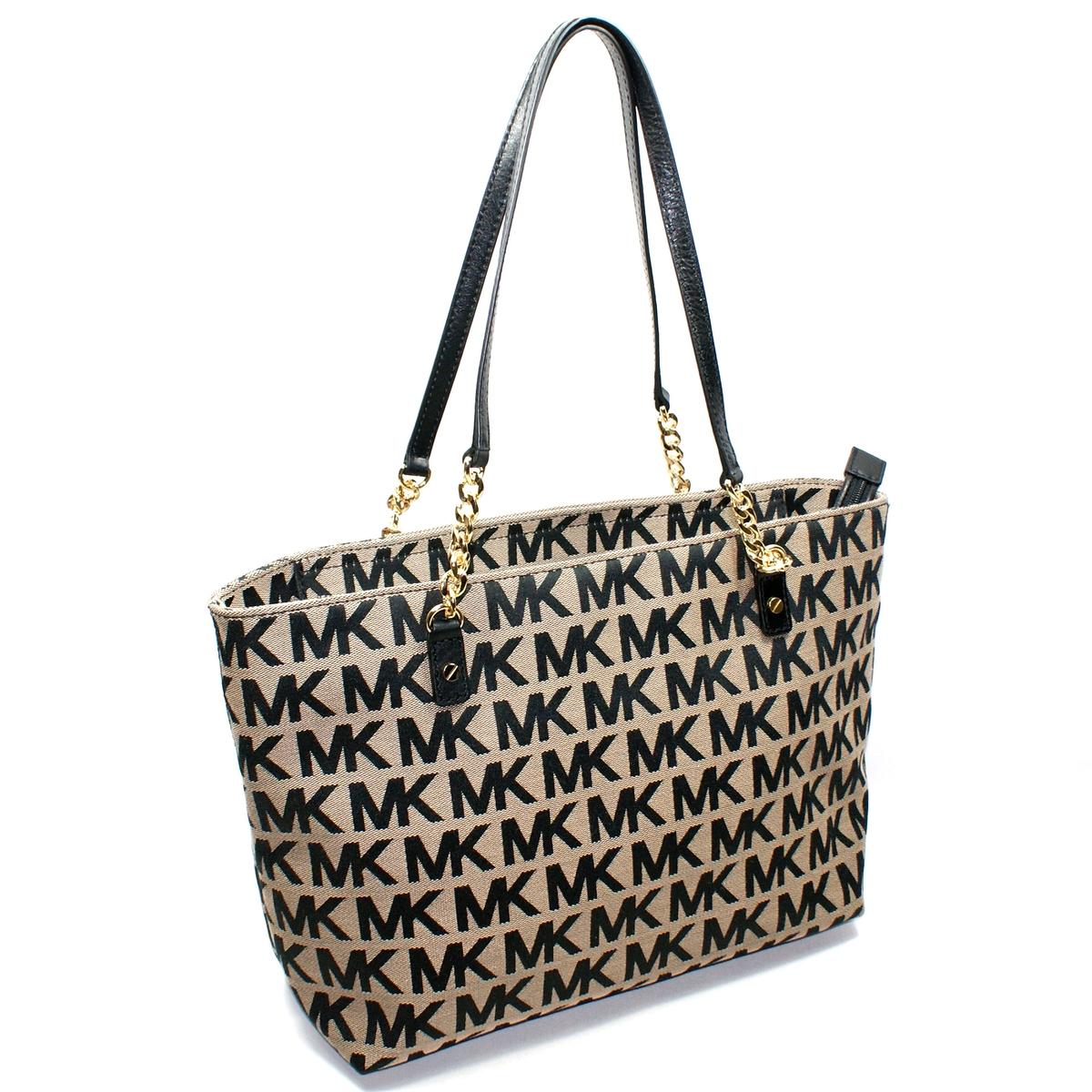 Michael Kors Jet Set Chain MK Signature Jacquard Tote/ Shoulder Bag