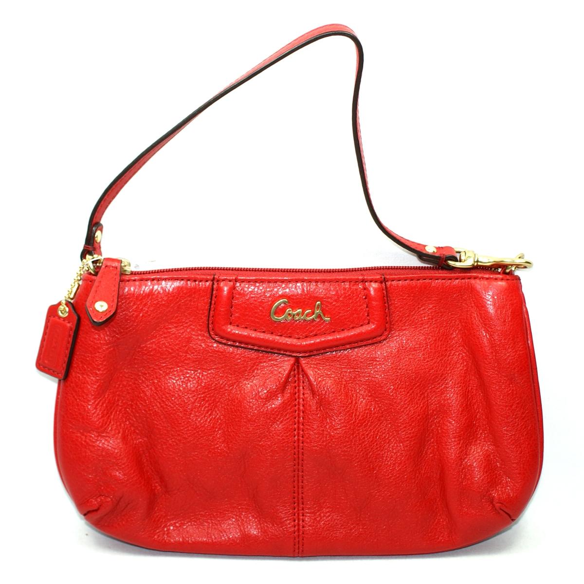 Coach Ashley Leather Large Wristlet Red 48103 Coach 48103