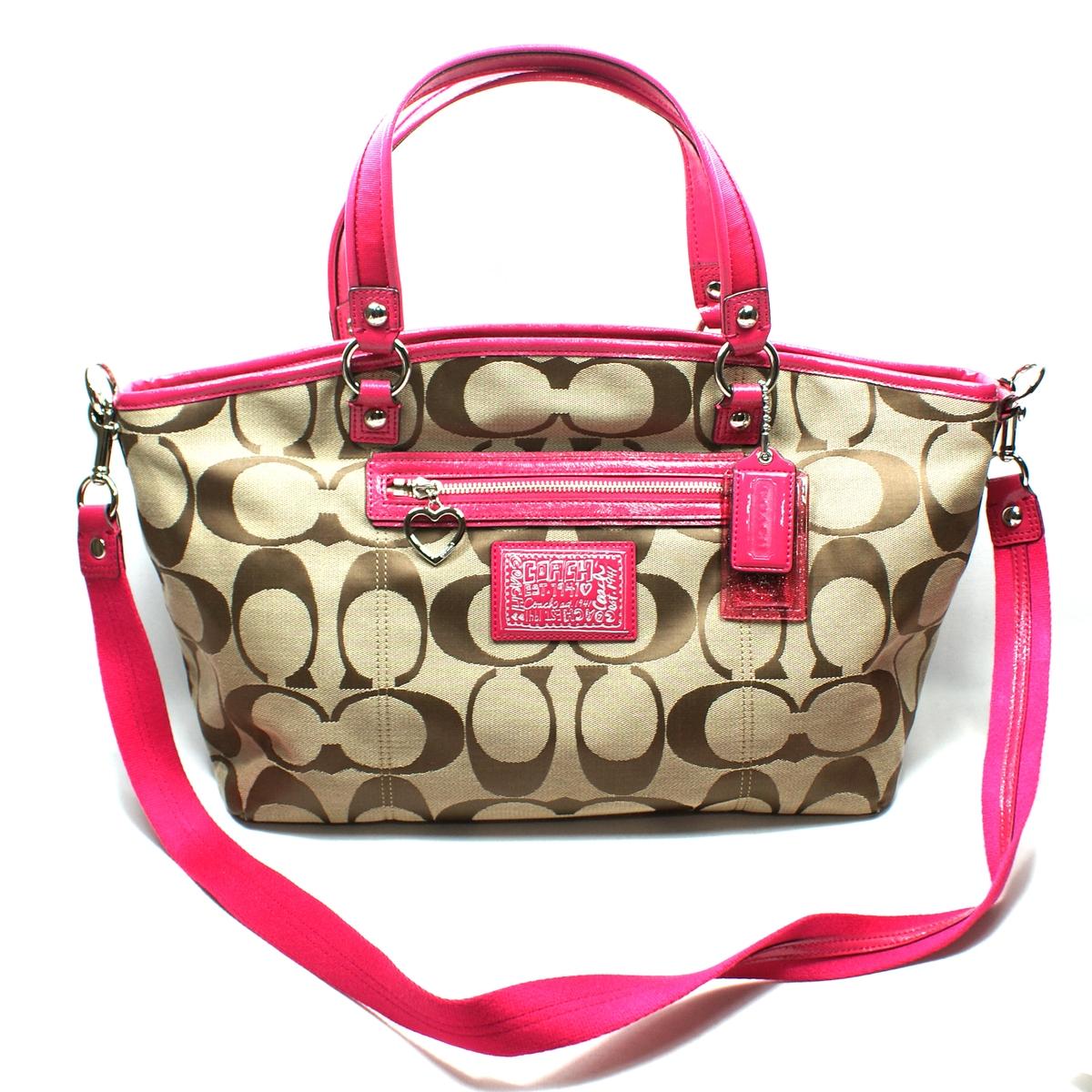 Coach Daisy Signature Large Satchel/ Swing Bag Raspberry 23391 Coach
