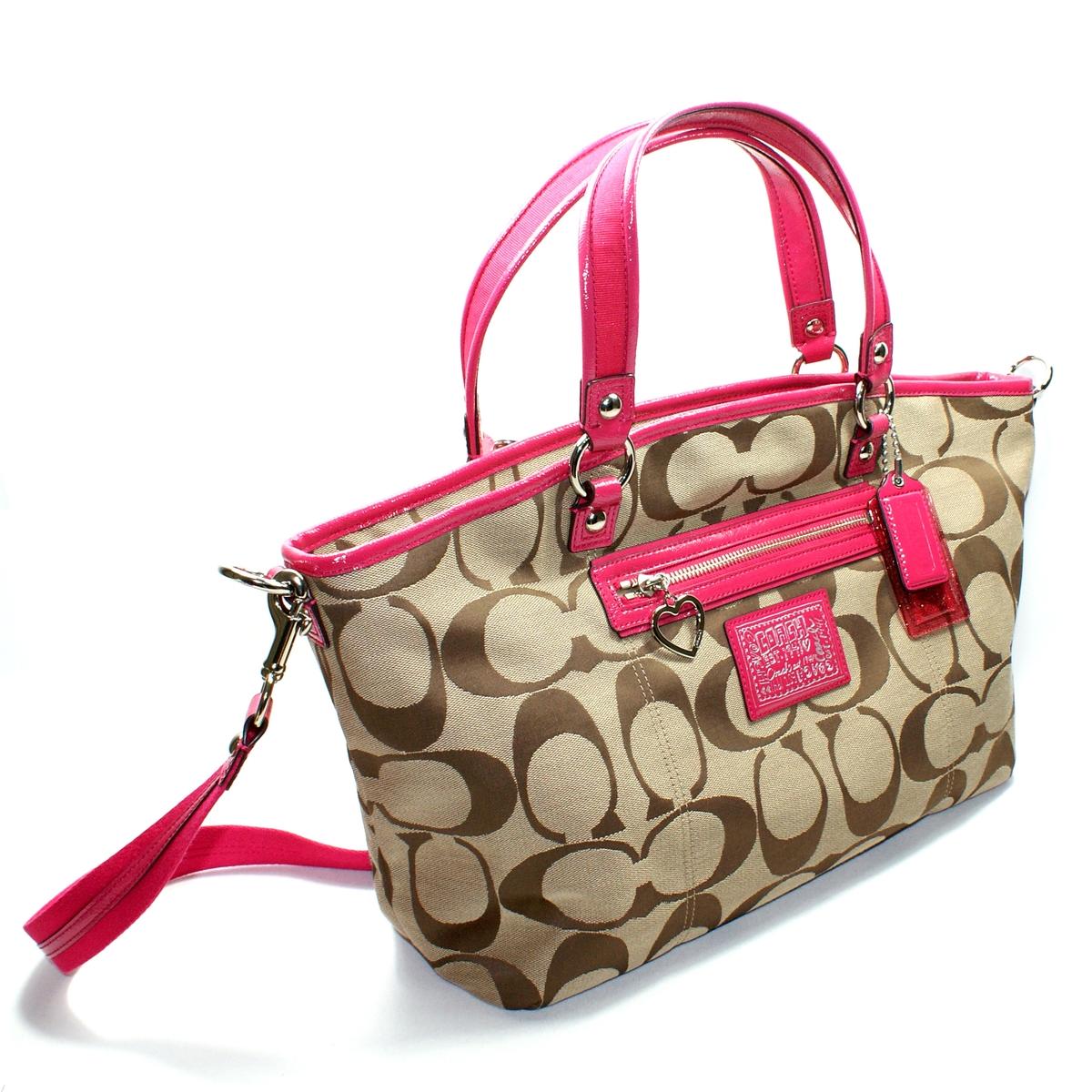 Coach Daisy Signature Large Satchel/ Swing Bag Raspberry 23391 Coach