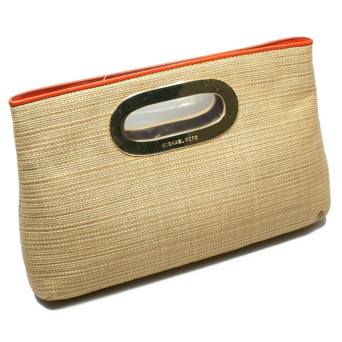 Michael Kors Berkley Natural Soft Straw Large Clutch/ Handbag #30S2GBKC3W | Michael Kors 30S2GBKC3W