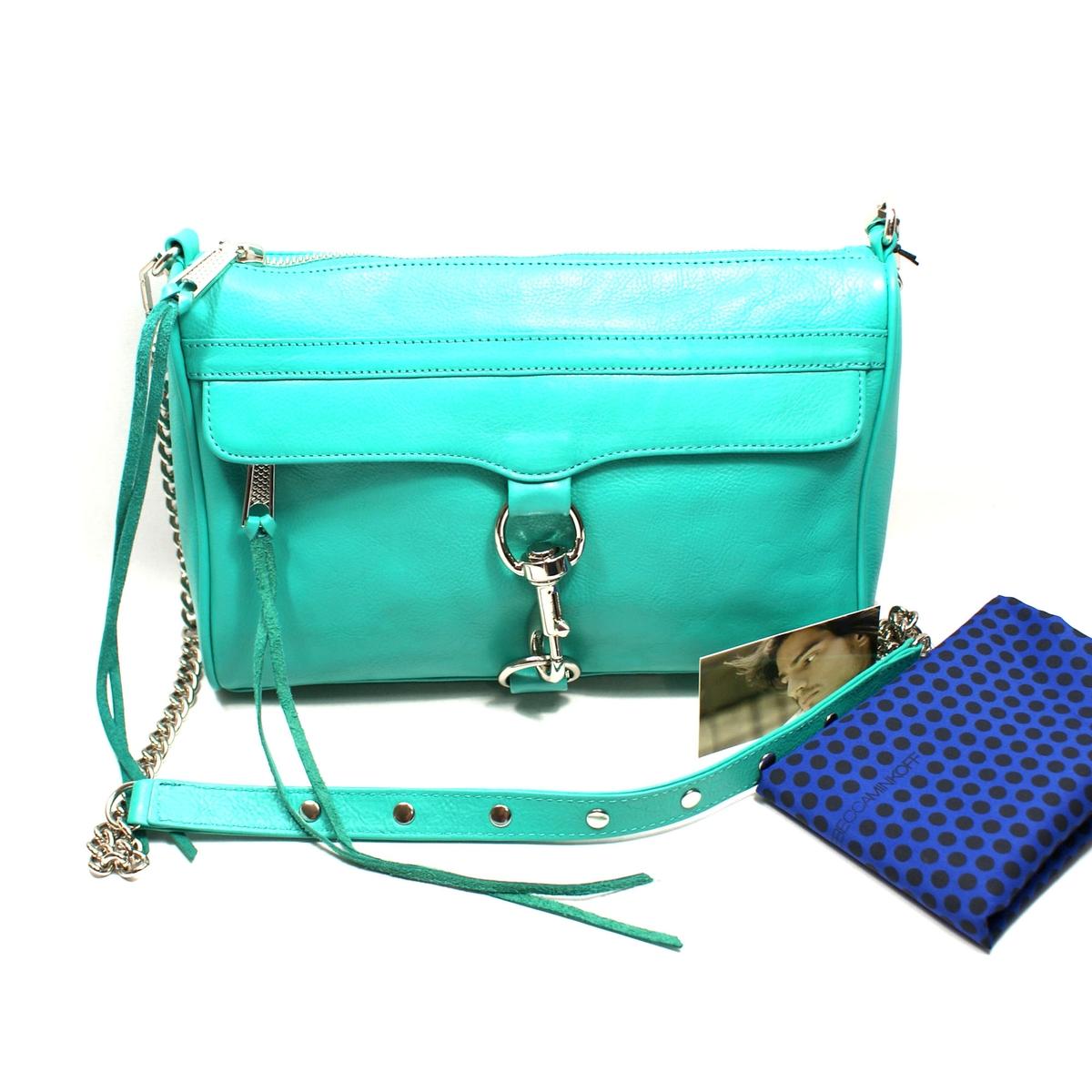 Rebecca Minkoff Mac Large Clutch/ Swing/ Crossbody Bag Aqua H007E01C