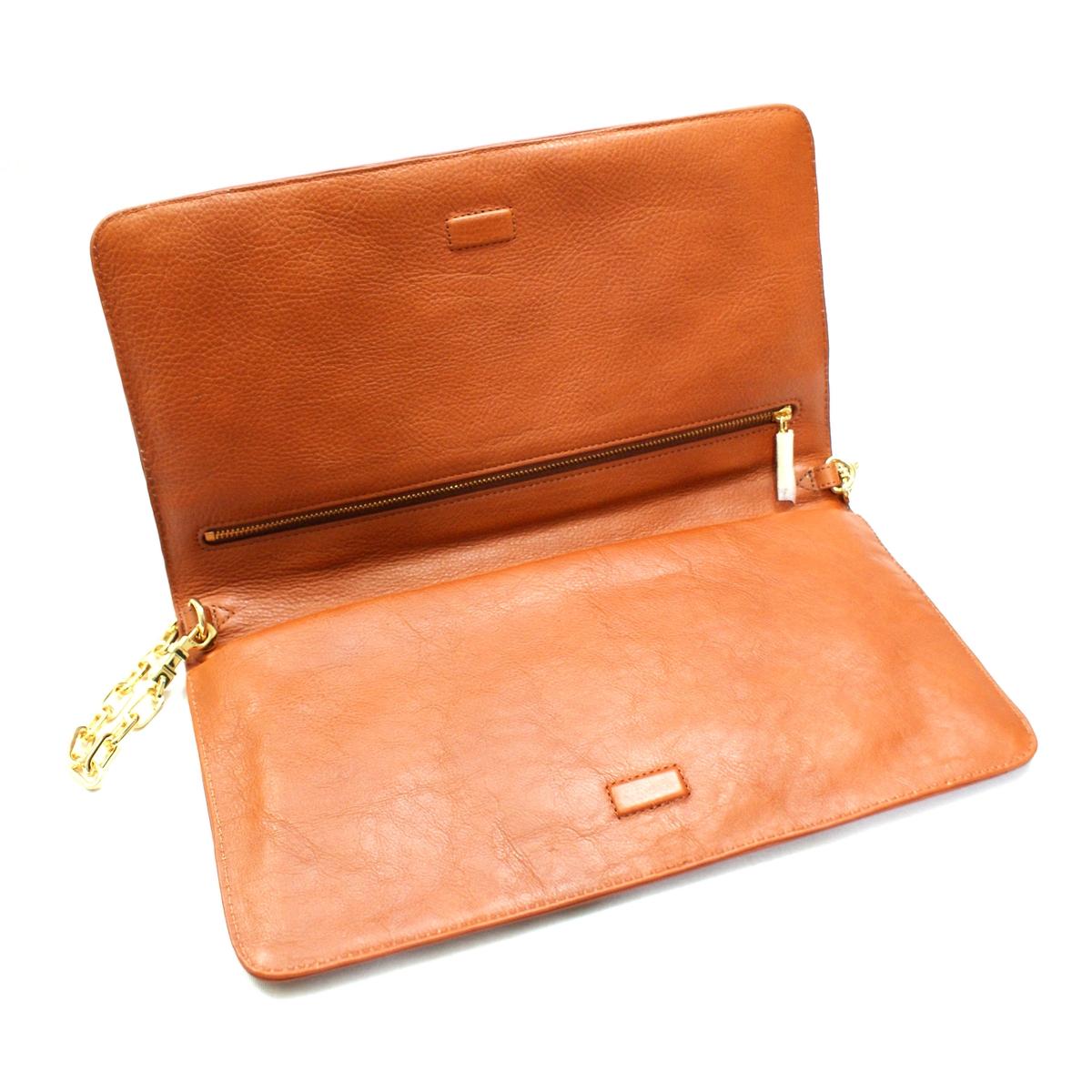 Tory Burch Cognac Leather Suki Reva Clutch/ Shoulder Bag 19139595