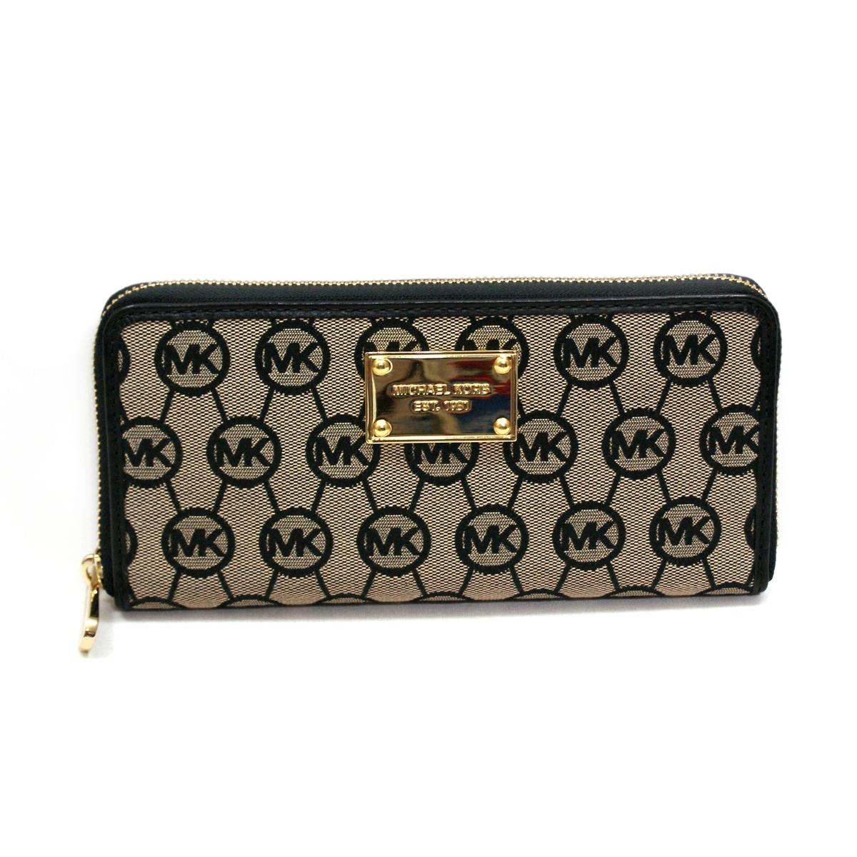 Michael Kors Jet Set Continental Monogram Jacquard Wallet/ Clutch Black