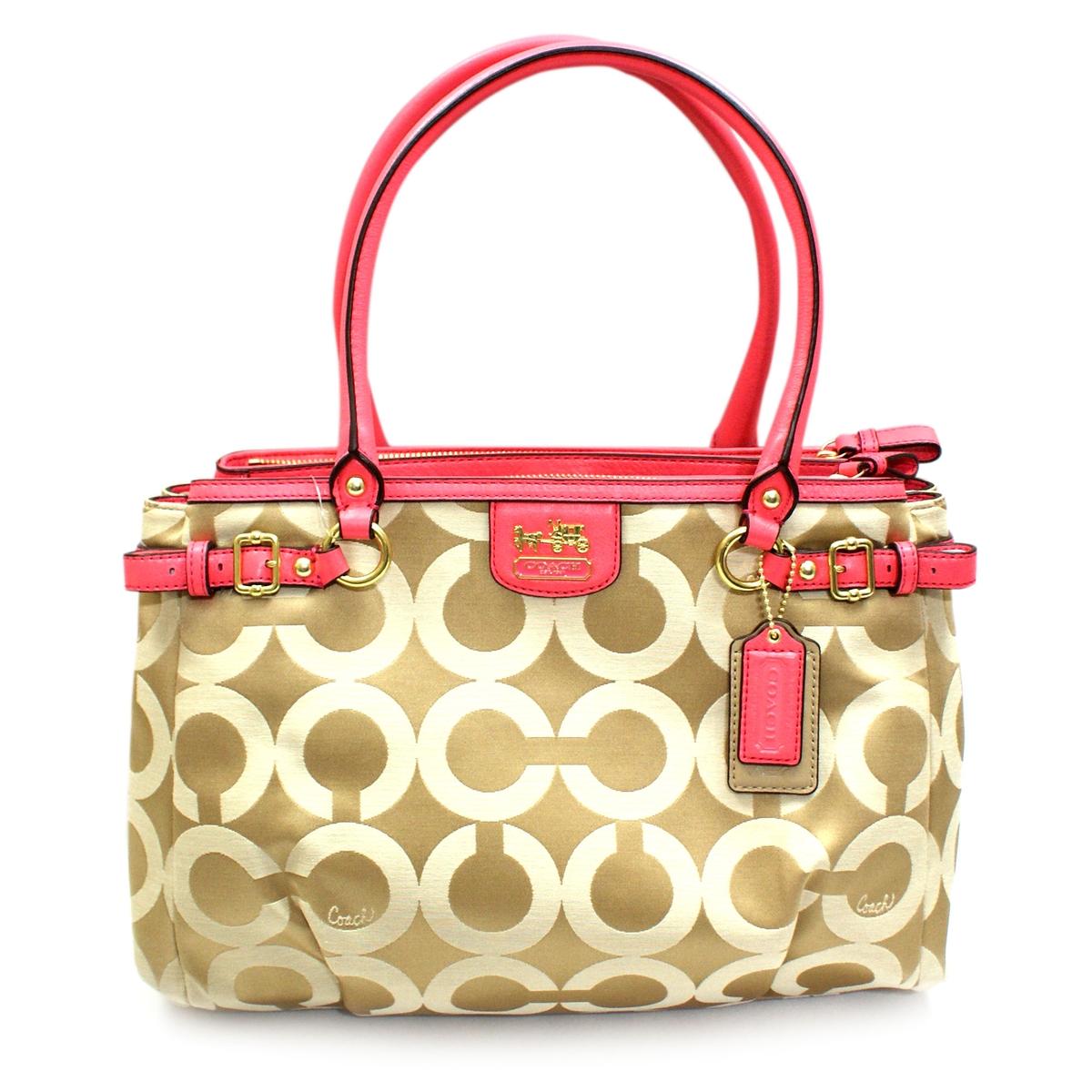 Coach Madison Opt Art Sateen Kara Carryall Tote bag Peony #22344