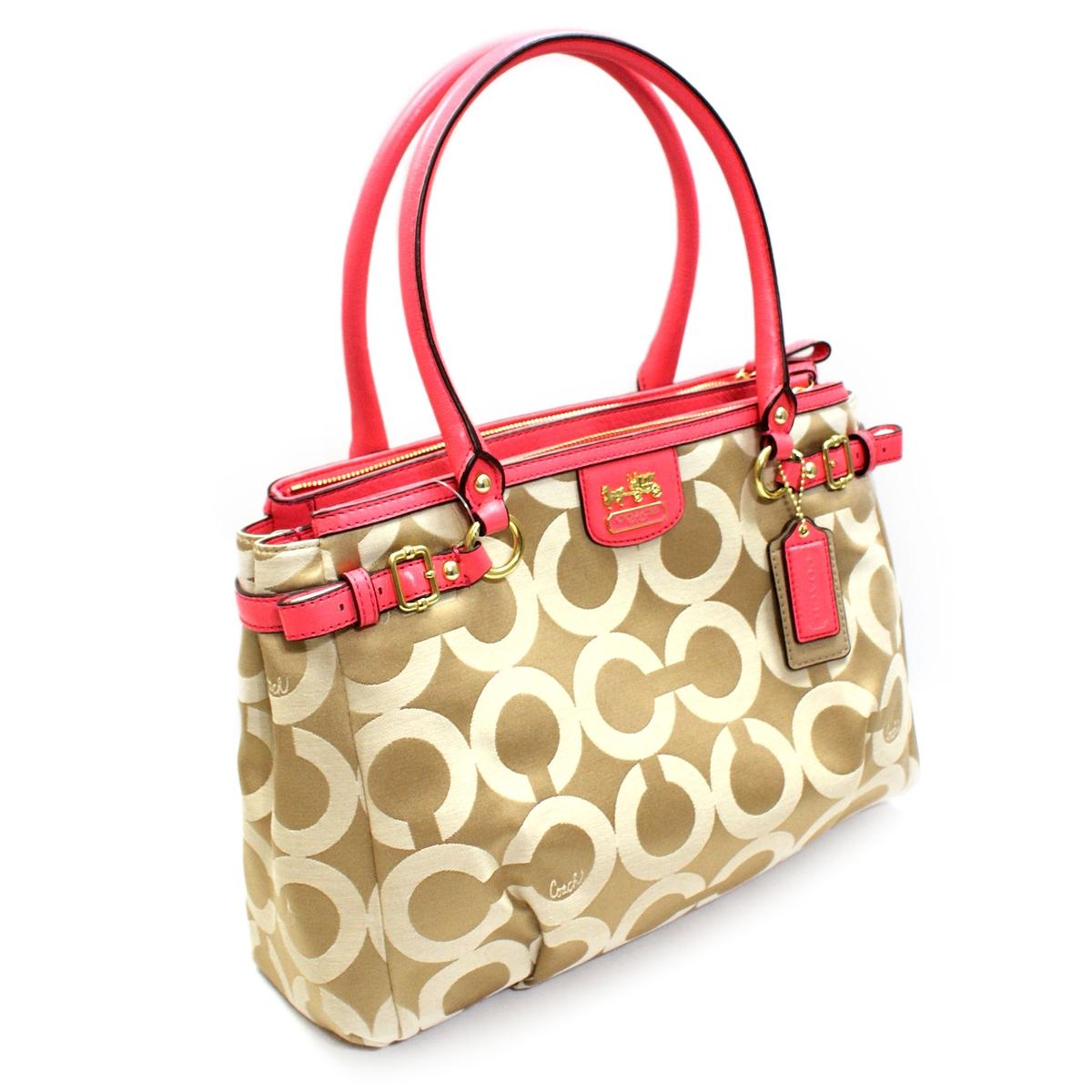 Coach Madison Opt Art Sateen Kara Carryall Tote bag Peony #22344 
