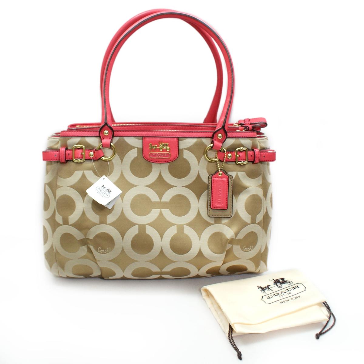 Coach Madison Opt Art Sateen Kara Carryall Tote bag Peony #22344
