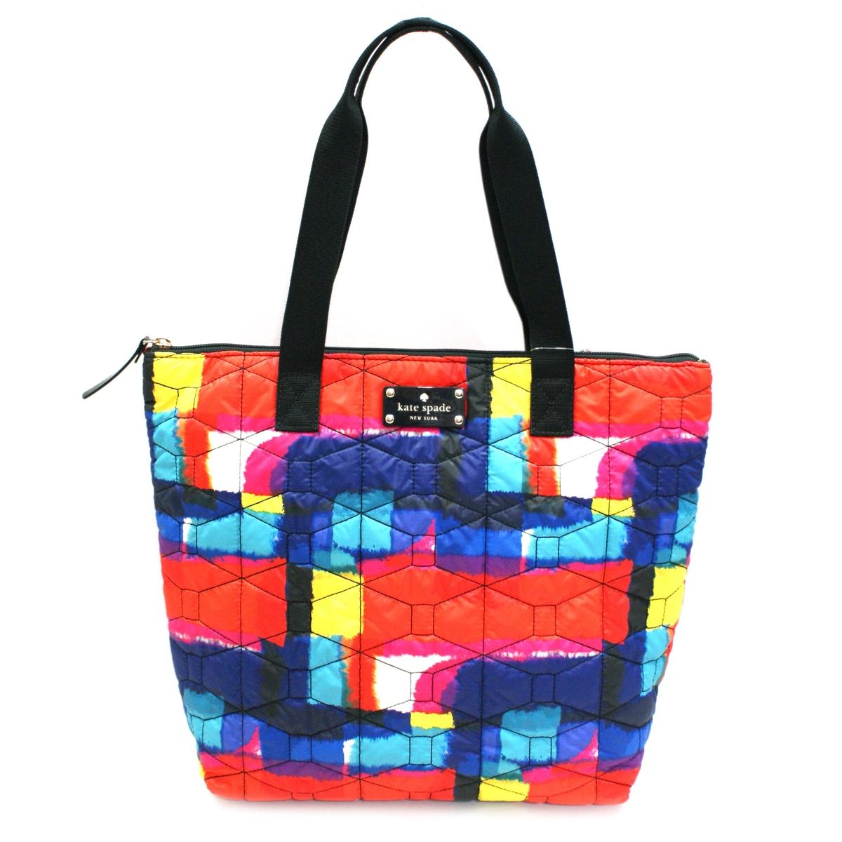 Kate Spade Bon Shopper Signature Spade Quilted Multicolor Tote Bag 