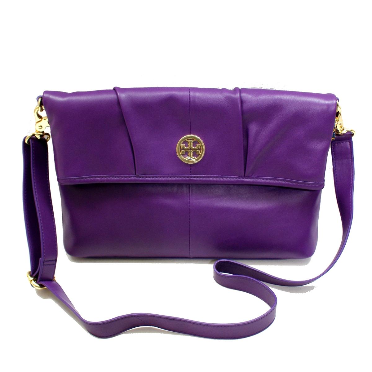 Tory Burch Imperial Purple Verona Foldover Messenger/ Crossbody Bag