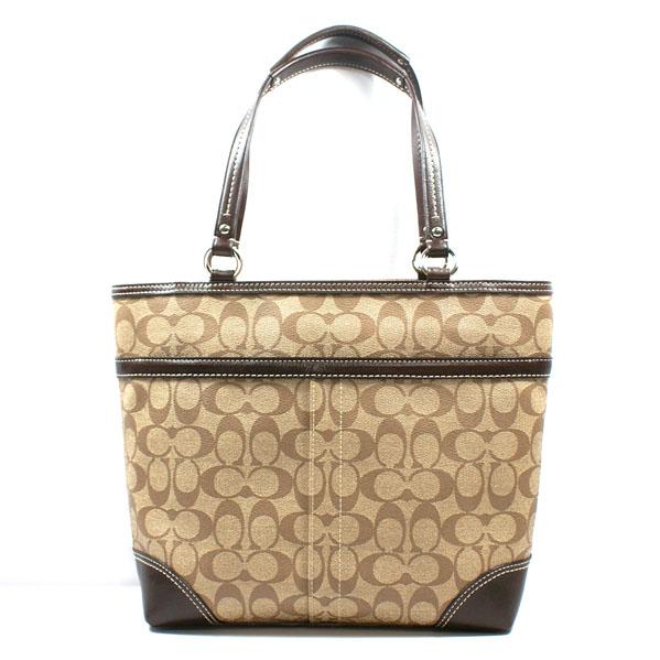 Coach Heritage Signature Stripe Tote Brown #14477 | Coach 14477