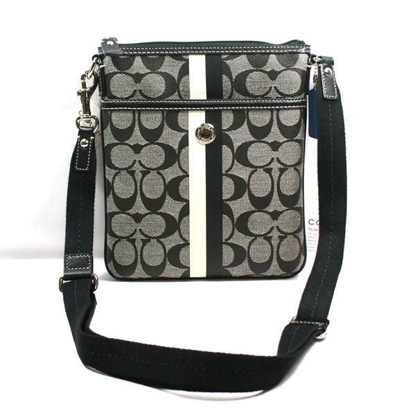 Coach Heritage Signature Stripe Swingpack Bag Black 43553 Coach 43553