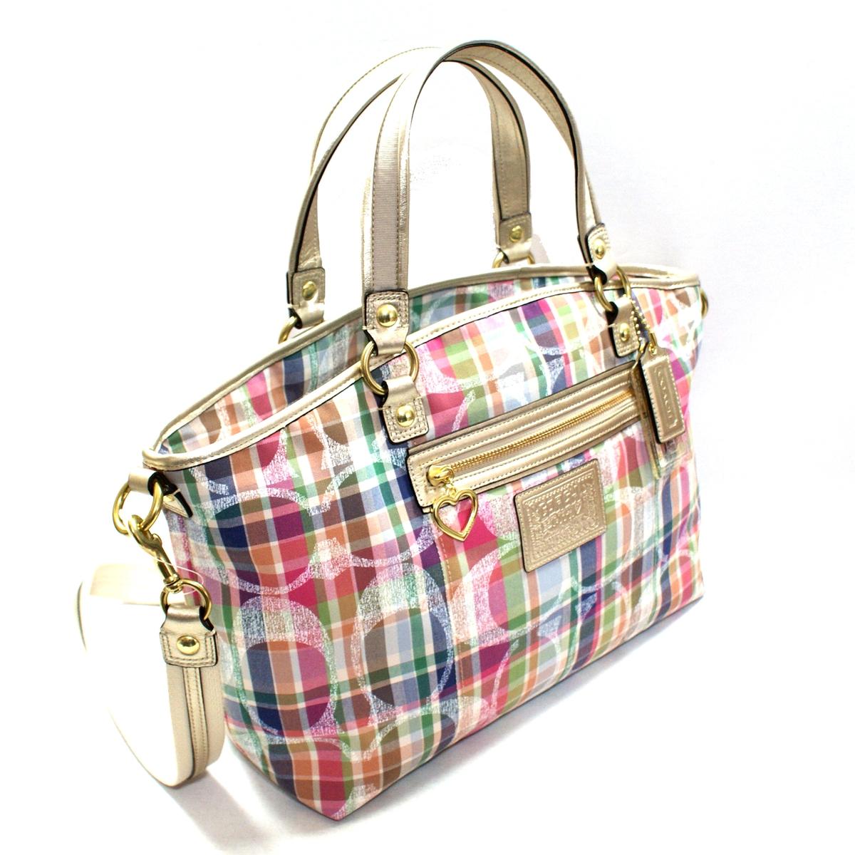 Coach Daisy Madras Large Satchel/ Shoulder Bag MultiColor 23389