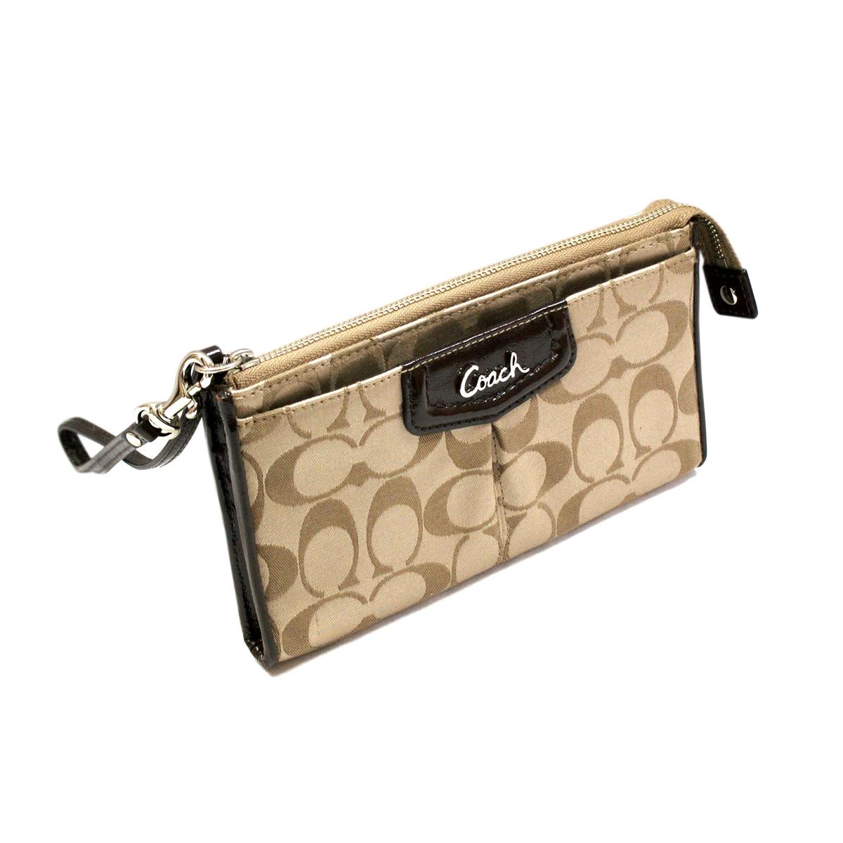 Coach Ashley Signature Sateen Zippy Wallet/ Wristlet Khaki #48091 | Coach 48091