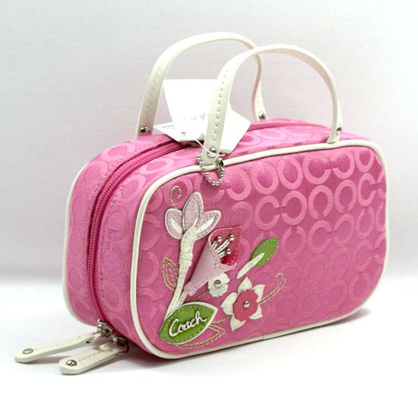 Coach CJI Signature Multifunction Cosmetic Bag W/ Handle 42520