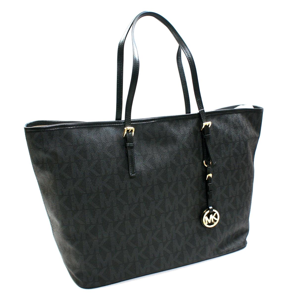 michael kors black signature tote