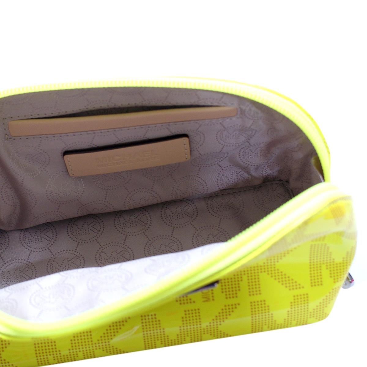 Michael Kors Jet Set MK Signature Print Patent Leather Cosmetic Bag