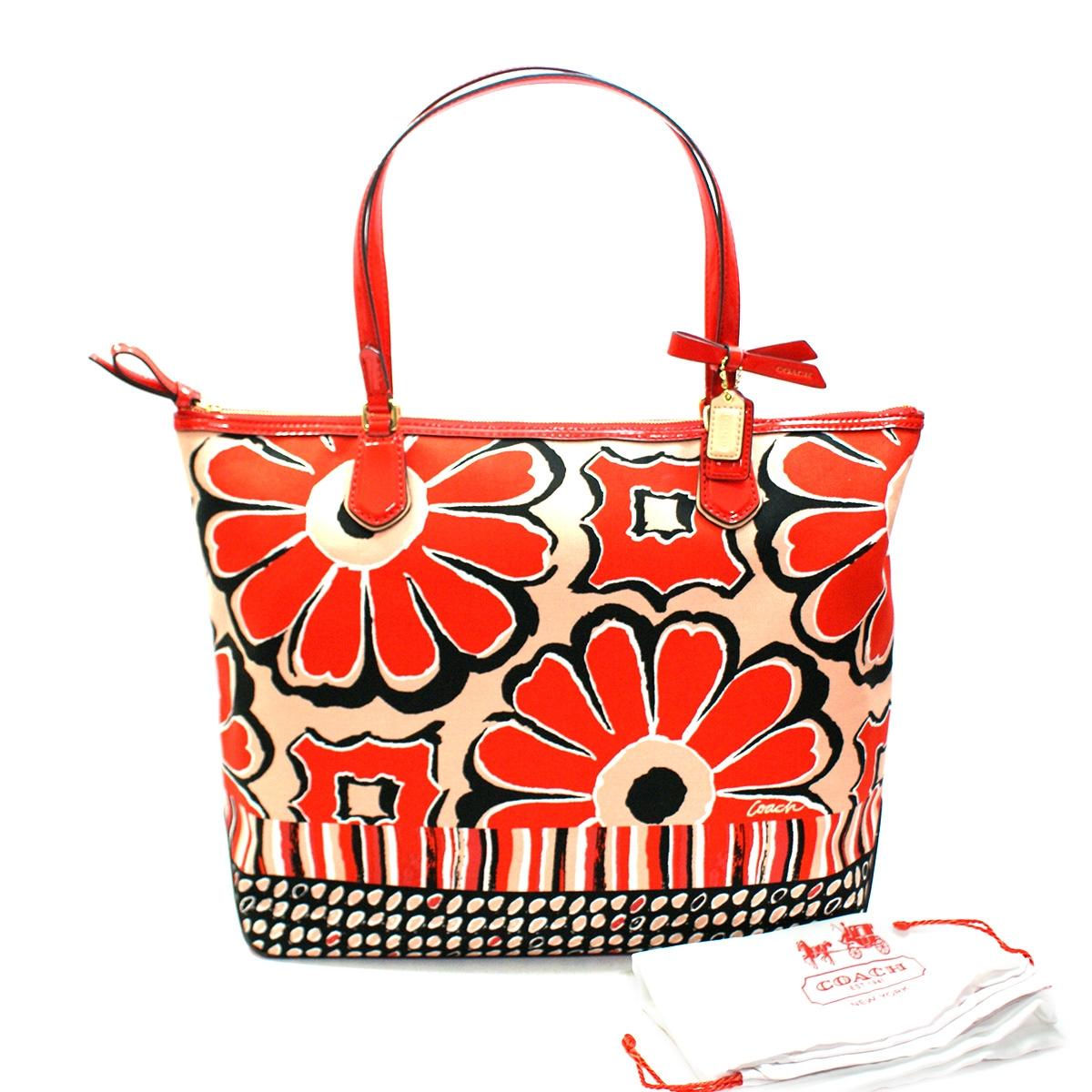 Coach Poppy Floral Scarf Print Tote Bag Dessert Sky #25125 | Coach 25125