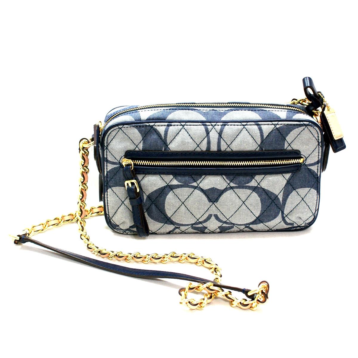 Coach Poppy Quilted Signature Denim Flight Bag/ Swing Bag #25044