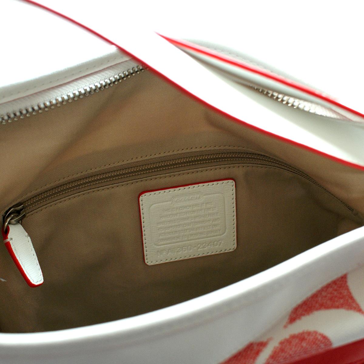 COACH ショルダーバッグ Coach Legacy Canvas Signature Duffle Bag Bright Coral #23407