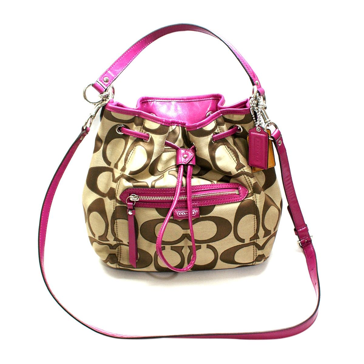 Coach Daisy Outlined Signature Drawstring / Crossbody Bag 25675