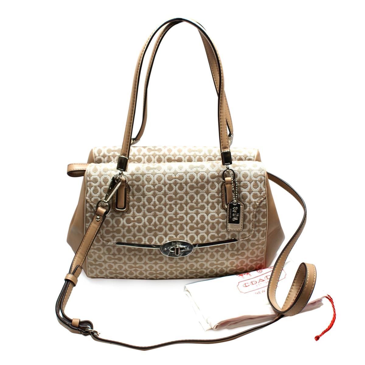 Coach Madison Opt Art Small Madeline Satchel/ Crossbody Bag Warm Khaki