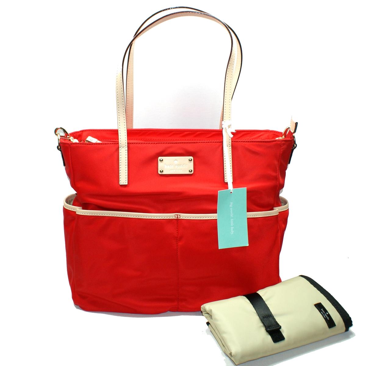 Kate Spade Honey Baby Bag Kennedy Park Cherry Nylon Diaper Bag Tote 