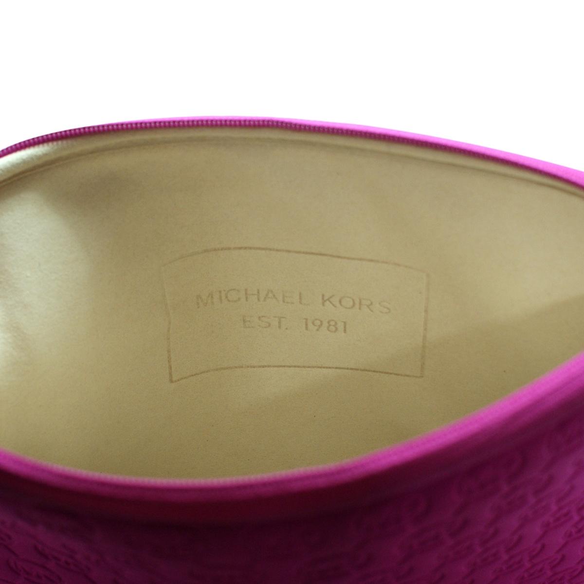 Michael Kors Mono Embossed Neoprene Ipad Crossbody Bag Lacquer Pink