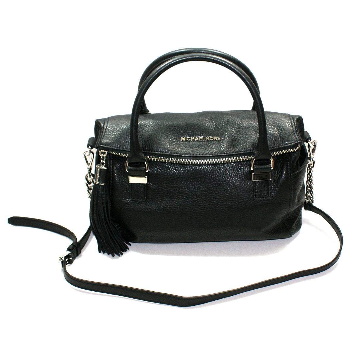 Michael Kors Weston Genuine Leather Medium Satchel/ Crossbody Bag Black #30F3SWSS2L | Michael ...