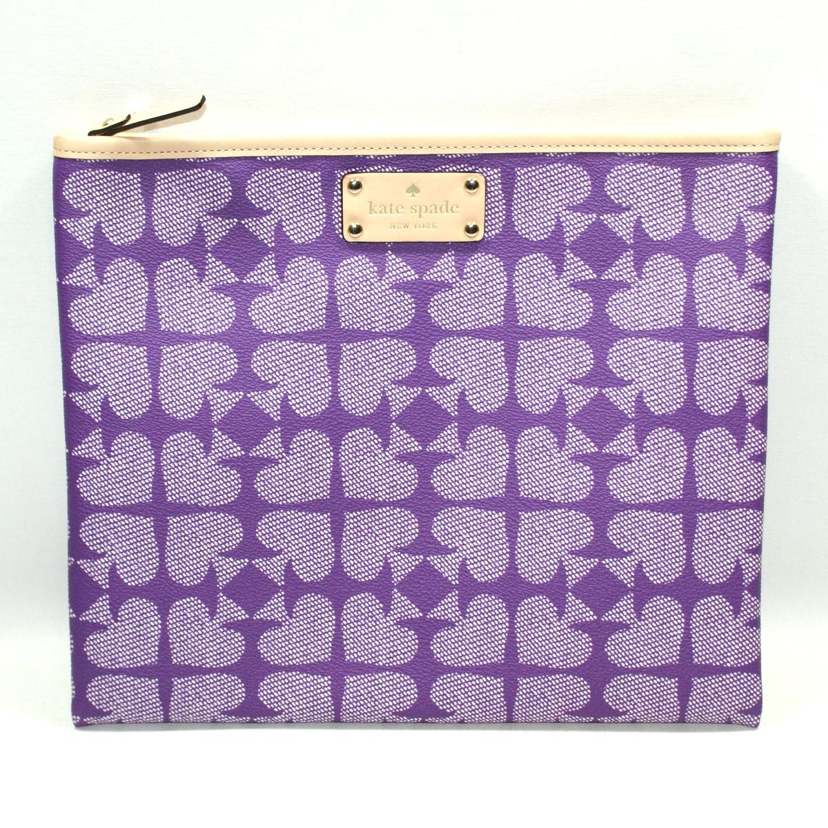 Kate Spade Adrianne Pebbled Ace of Spades Large Flat Pouch/ Cosmetic