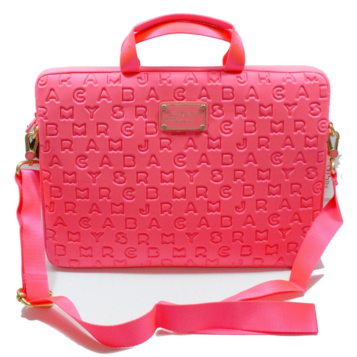 Marc By Marc Jacobs Highlighter Flamingo Neoprene 15 Inch Laptop Bag