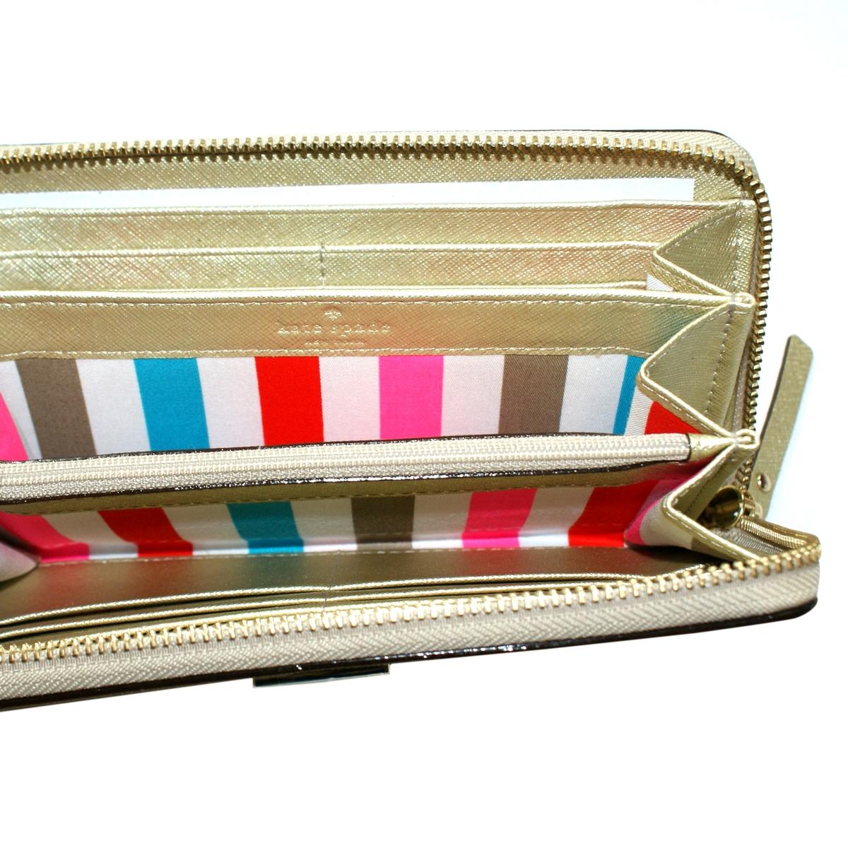 Kate Spade Neda Newsbury Lane Zip Around Wallet/ Clutch Gold WLRU1498