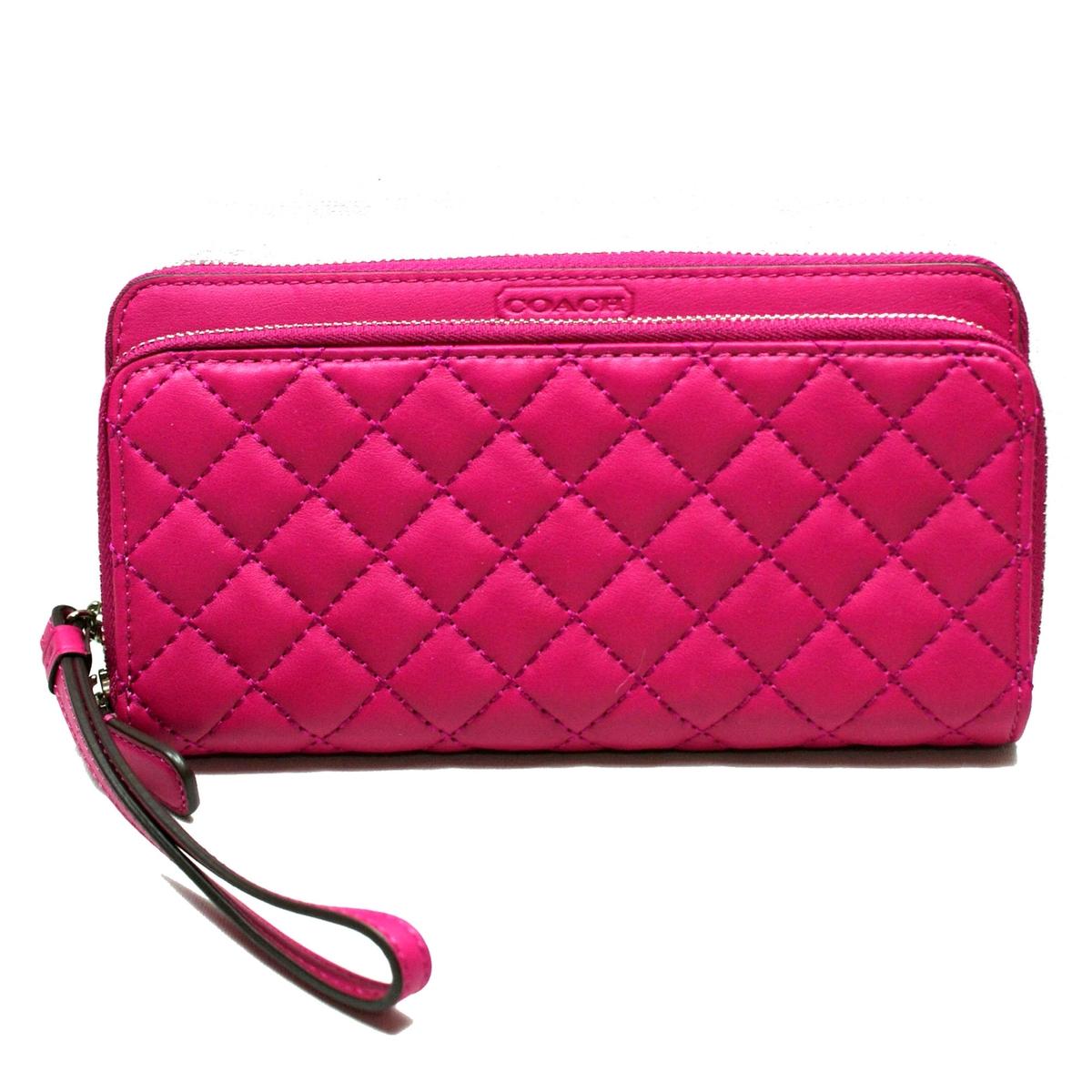 Coach Park Quilt Leather Double Accordian Zip Wristlet/ Wallet 49870