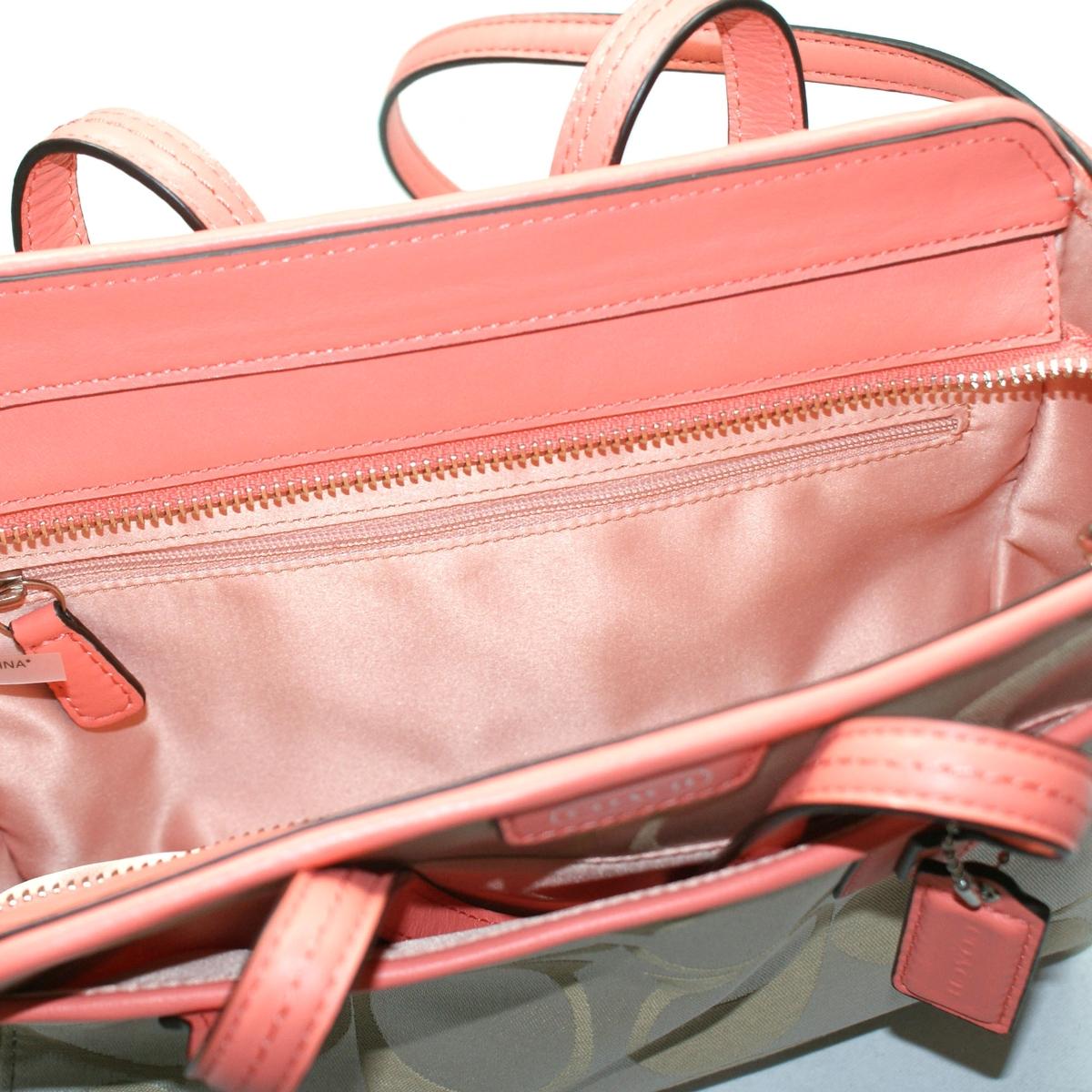 coral coach tote
