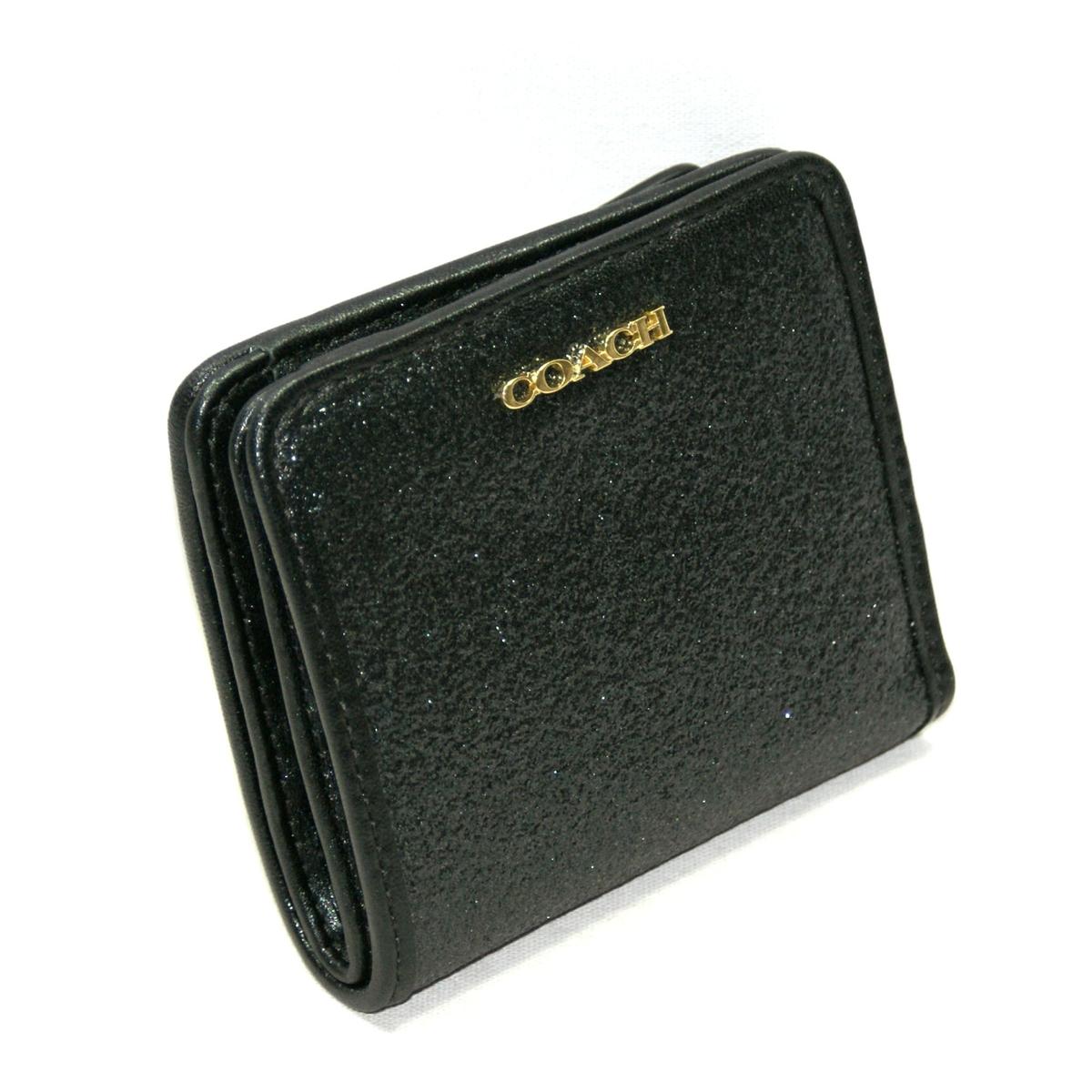Coach Box Glitter Small Wallet Black #50199B | Coach 50199B