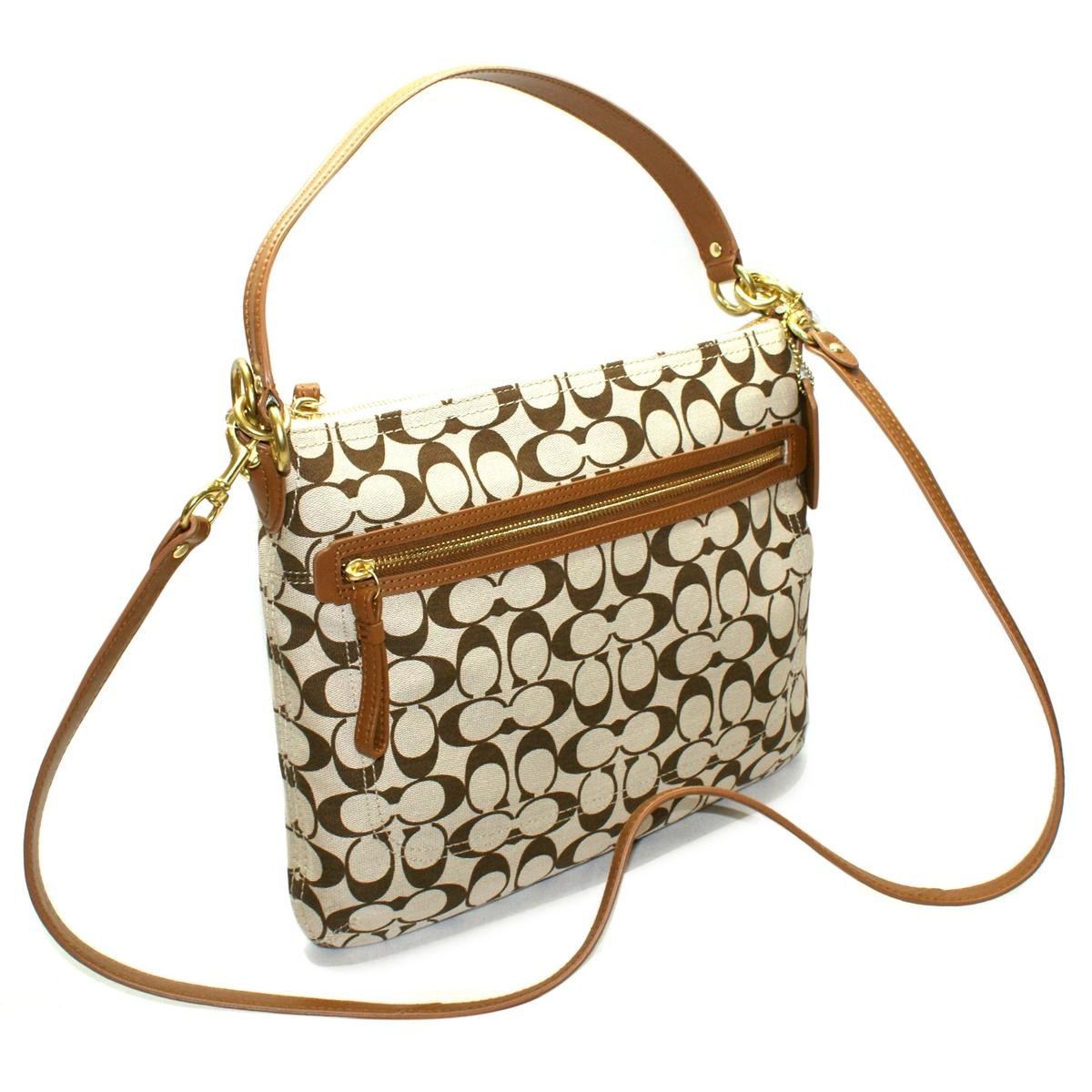 Coach Poppy Print Signature Perri Hobo/ Crossbody Bag Saddle 30902M