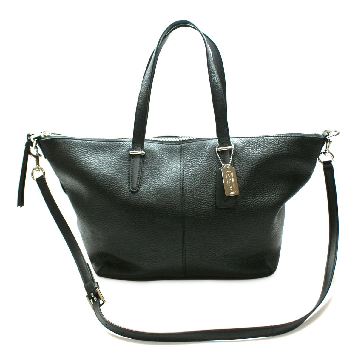 Coach Bleecker Cooper Leather Satchel/ Crossbody Bag Black #27930 | Coach 27930