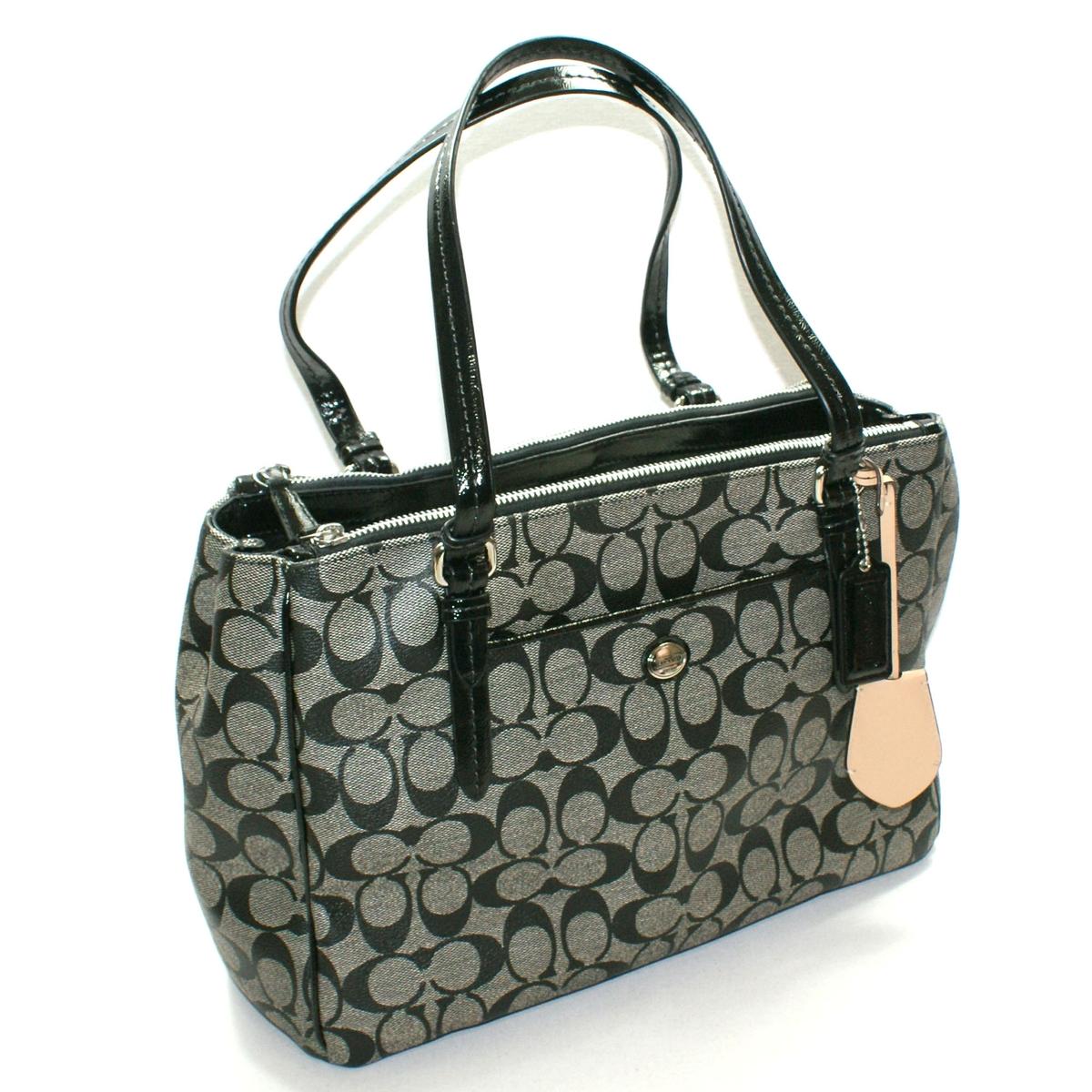 Coach Peyton Signature Jordan Double Carryall/ Shoulder Bag Black