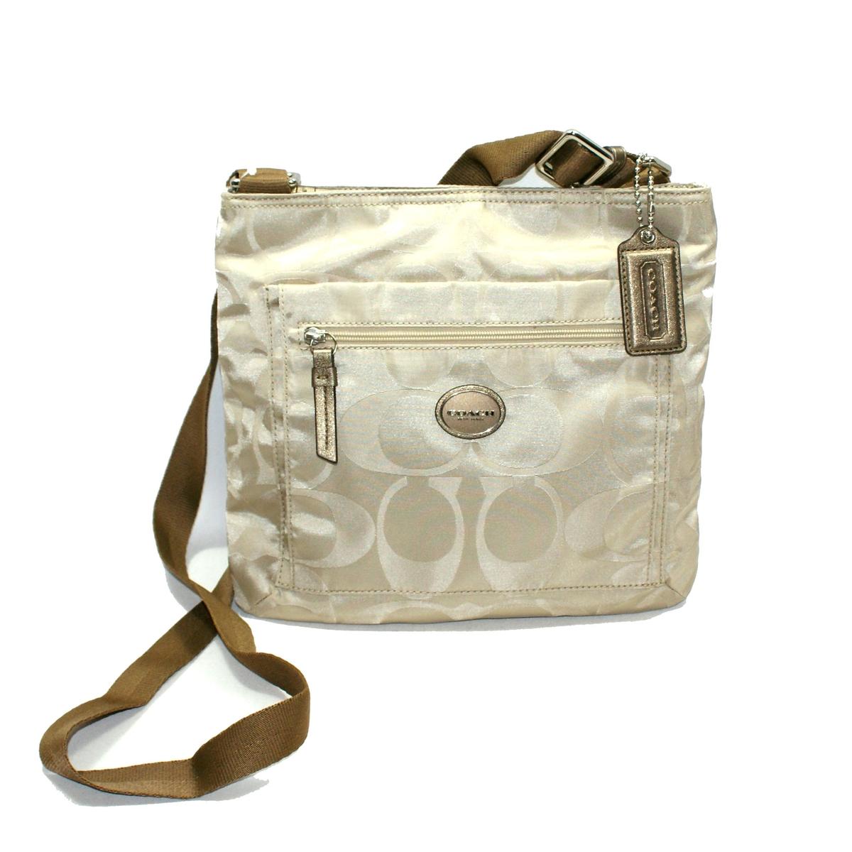 Coach Gateway Signature Nylon File Bag/ Crossbody Bag Light Khaki