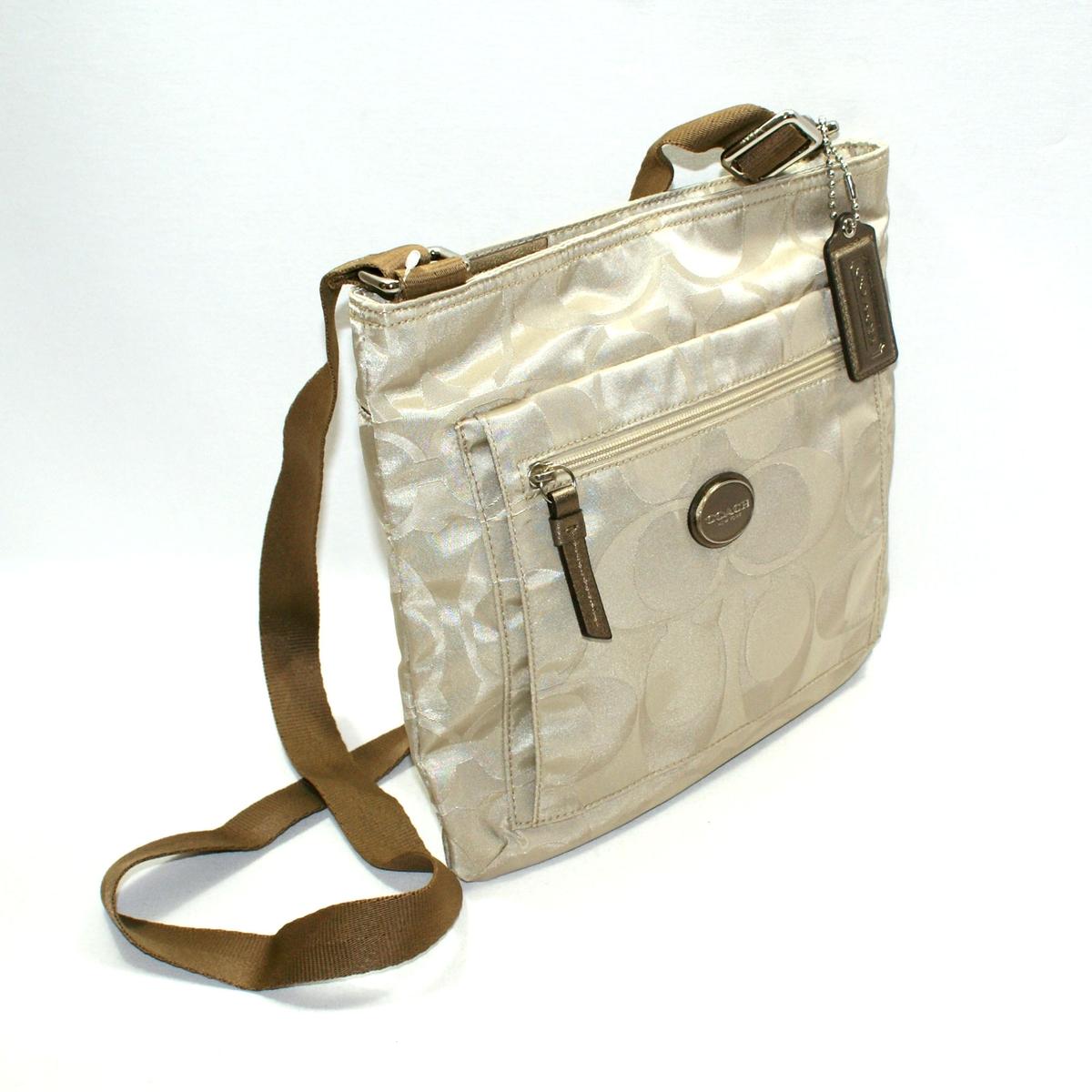 Coach Gateway Signature Nylon File Bag/ Crossbody Bag Light Khaki