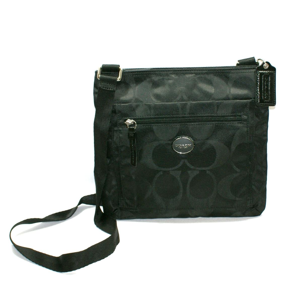 Coach Gateway Signature Nylon File Bag/ Crossbody Bag Black #77408 | Coach 77408