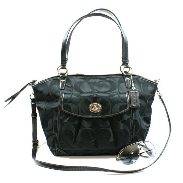 Signature Leah Shoulder Bag/Swing Bag Black #13139 | Coach 13139