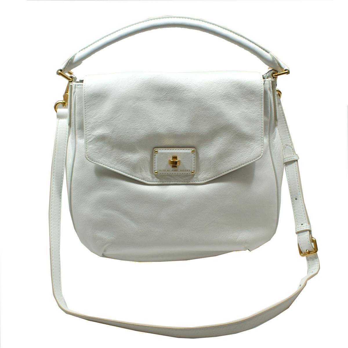 Marc By Marc Jacobs Star White Leather Hobo/ Crossbody Bag M0002651