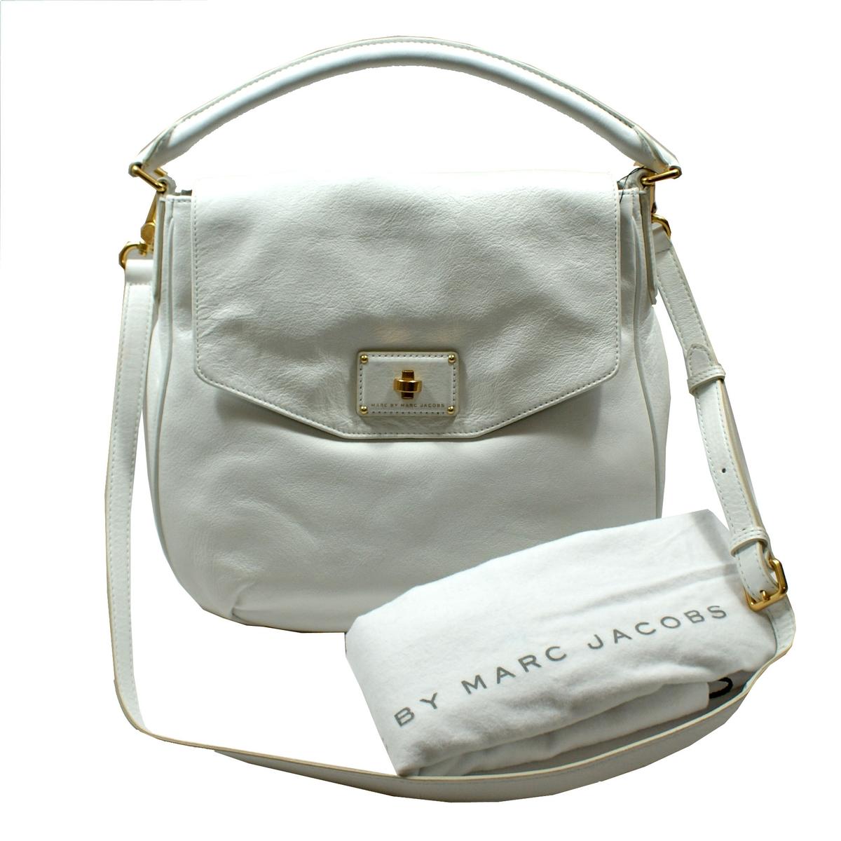 Marc By Marc Jacobs Star White Leather Hobo/ Crossbody Bag #M0002651 | Marc By Marc Jacobs M0002651