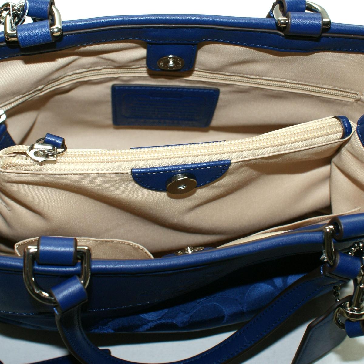 Coach Signature Nylon Mini Drawstring Handbag/ Crossbody Bag Navy