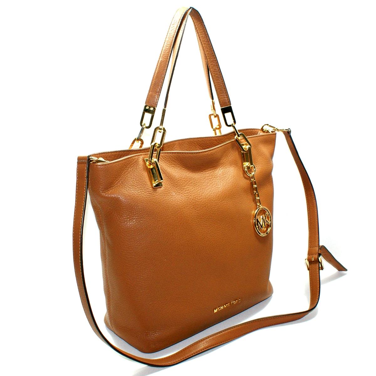 Michael Kors Brooke Genuine Leather Medium Tote/ Crossbody Bag Luggage #30H3GOKT2L | Michael ...
