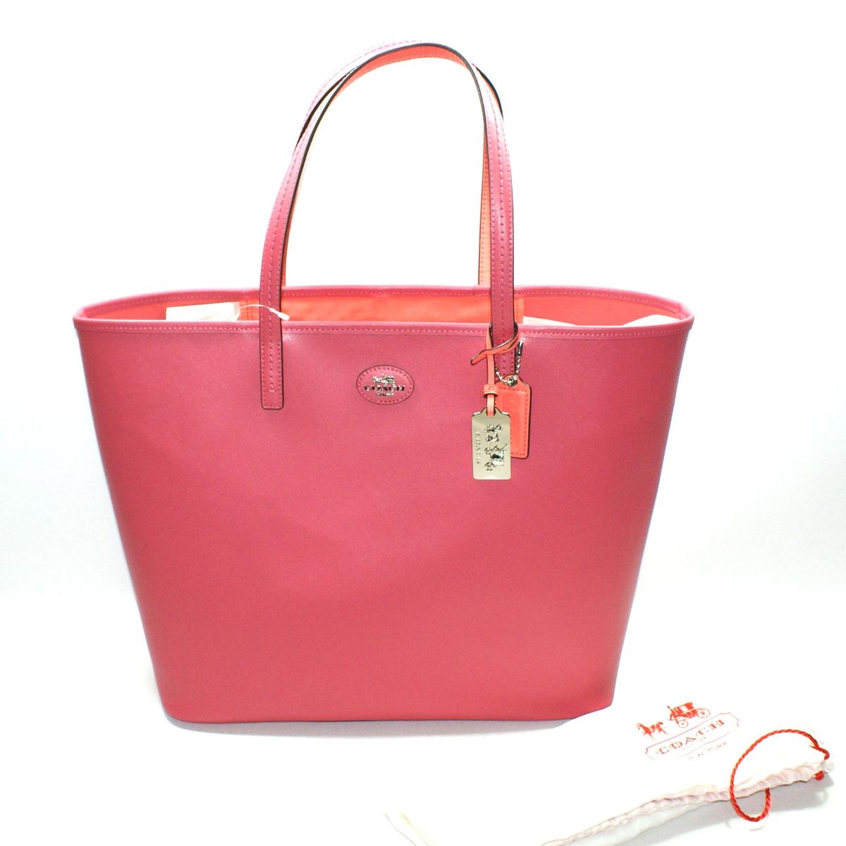coral tote handbag