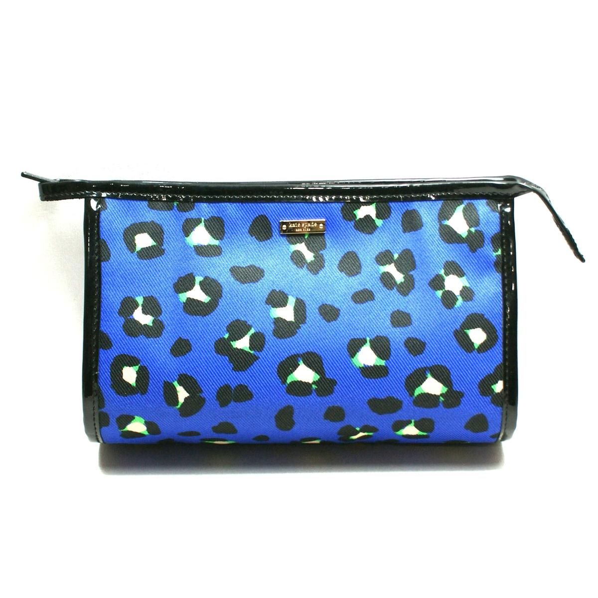 Kate Spade Iris Cobble Hill Fabric Medium Cosmetic Bag Emperor Blue 