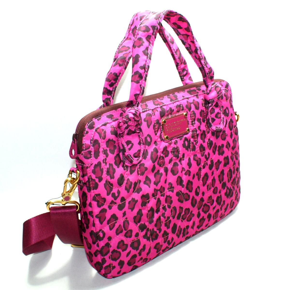 Marc By Marc Jacobs Pop Pink Leopard Multi Nylon 13 Inch Laptop Bag/ Messenger Bag #M0002589 ...