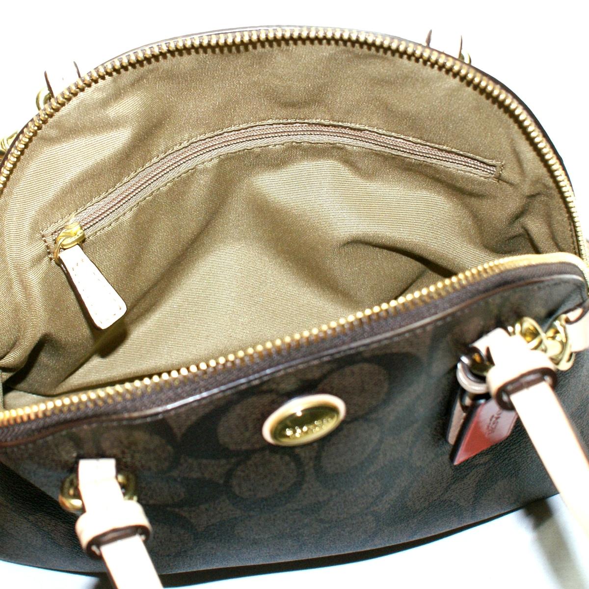 Coach peyton signature mini domed saychel/ crossbody bag brown 32584