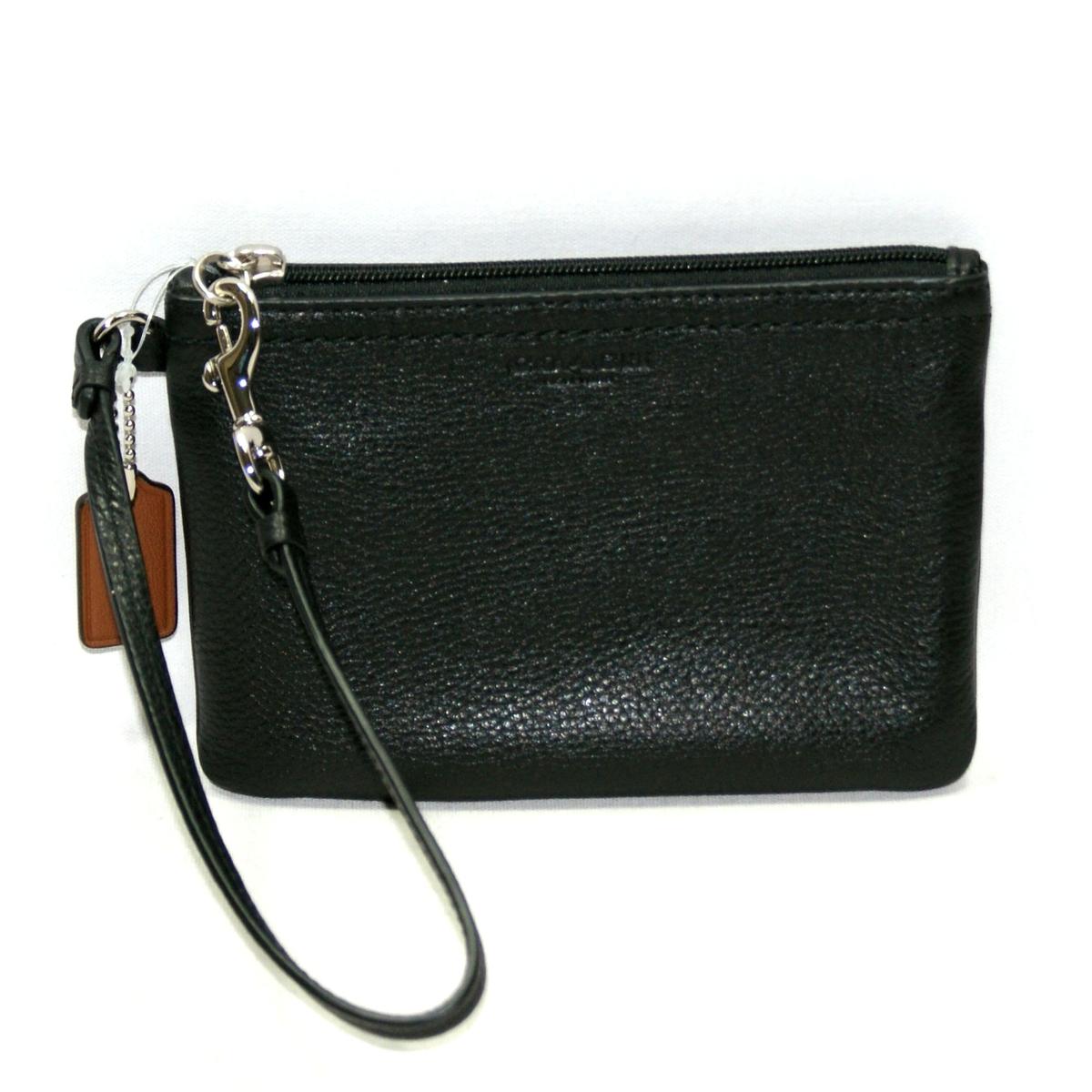 Coach Park Leather Small Wristlet Black #51763 | Coach 51763